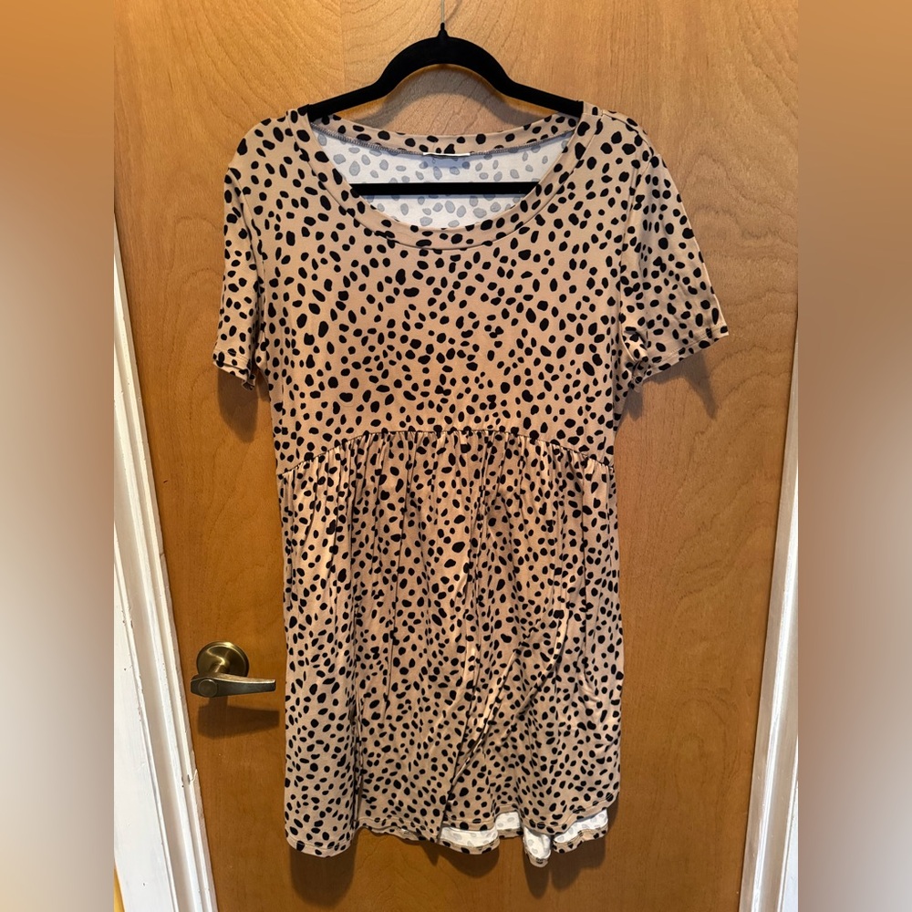 Cheetah Print Short Sleeve Dress